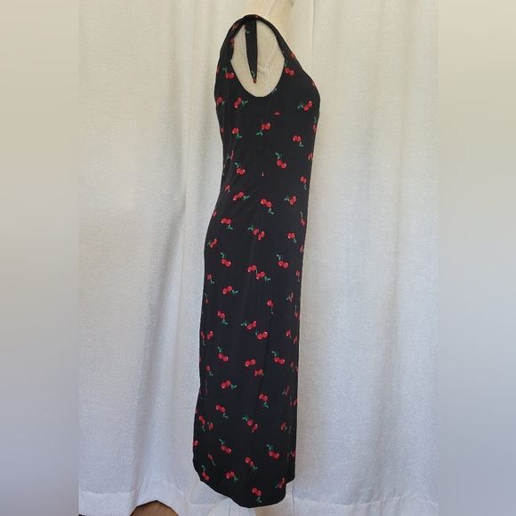 NY&Co Cherry Print Black Dress - Picture 3 of 11